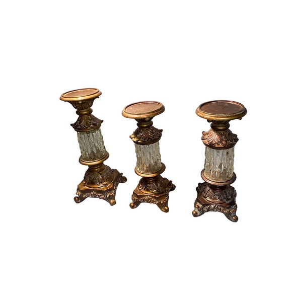 3 Piece Candle Holders - Vintage Style - Picture 2 of 4